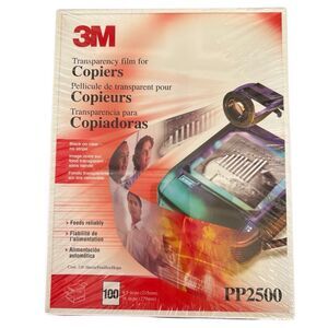 3M Transparency Film For Copiers PP2500 100 Sheets *New*